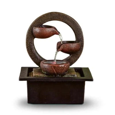 Afbeelding van Zen Terai Relax kamerfontein fontein voor binnen waterornament binnenfontein met ledverlichting