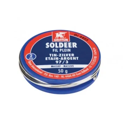 Afbeelding van Griffon Resist 2 tin/zilver soldeerspoel 50 gram draaddoorsnee