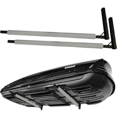 Afbeelding van QLS Wandhouder Dakbox 82 cm Staal Dakkoffer Opslag Grijs Tuin Gereedschap Skibox Sportuitrusting Surf Board iSUP WSB O