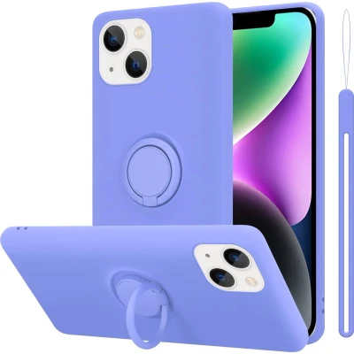 Afbeelding van Cadorabo Hoesje geschikt voor Apple iPhone 14 in LIQUID LICHT PAARS Beschermhoes van flexibel TPU silicone Case Cover met ring