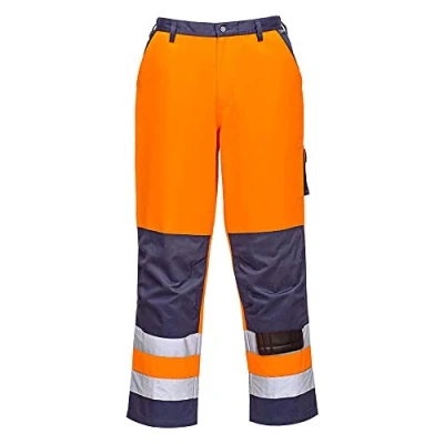 Afbeelding van Portwest TX51ONR4XL Lyon broek met hoge zichtbaarheid, 4XL, oranje/marineblauw