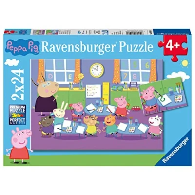 Image de 2 puzzles 24 pièces Peppa Pig à l&#039;école Ravensburger