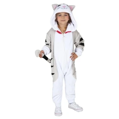 Afbeelding van Rubies Kittenkostuum met geluid voor jongens en meisjes, overall capuchon, staart geluiddoos, dierenkostuum carnaval, cosplay feestjes