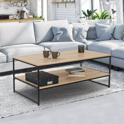 Image de Table basse double plateau 113 cm DETROIT design industriel