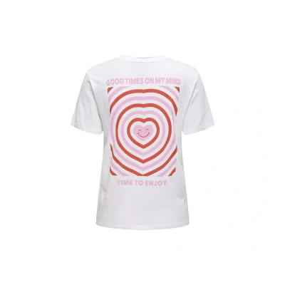 Afbeelding van Only ONLLUCIA REG S/S TOP JRS Bright White/Born to T shirt M