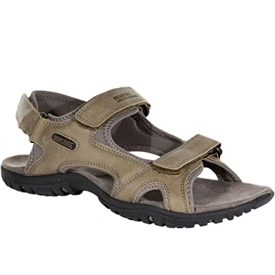 Afbeelding van Regatta Haris heren lichte lederen sandalen turf, Walnut Tree Top