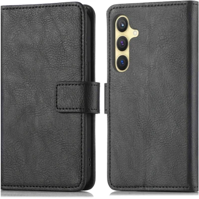Afbeelding van iMoshion Hoesje Geschikt voor Samsung Galaxy S24 Met Pasjeshouder Luxe Bookcase Zwart