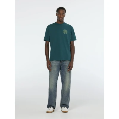 Afbeelding van Scotch &amp; Soda Front AND BACK Artwork Tshirt print, Heren, Maat: Small, Pitch green