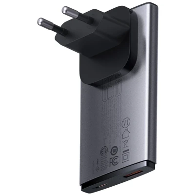 Afbeelding van Baseus GaN5 Pro Ultra Compacte Reislader Power Delivery Adapter Grijs