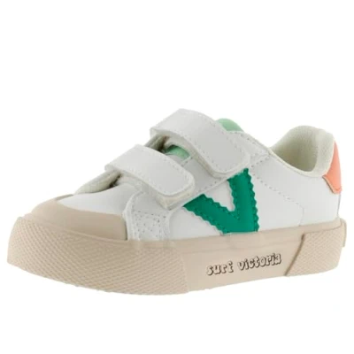 Afbeelding van Victoria Unisex Stam Lage Sneakers Leer Effect &amp; Contrast Kras Onderdelen 1065179 voor Kinderen, Groen