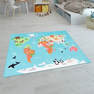 Afbeelding van Paco Home Kindertapijt Laagpolige Vloerkleden Voor Kinderkamer Speelkleed Meerkleurig 120x160 cm
