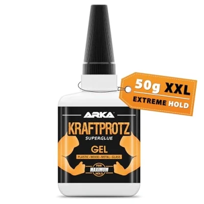 Afbeelding van Extra sterke secondelijm, 50 g, met anti droogpunt inbegrepen, KRAFTPROTZ, supersterke vloeibare lijm, universeel inzetbaar voor kunststof, glas, hout, steen, metaal enz