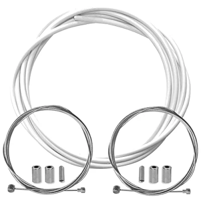 Afbeelding van cyclingcolors Fiets remsysteem met kabel voor en achter, compatibel Shimano Sram cyclus stad weg mountainbike insert performance (wit)