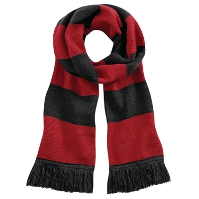 Afbeelding van Beechfield Stadium Scarf Uniseks sjaal, Veelkleurig (Black/Classic Red 00)