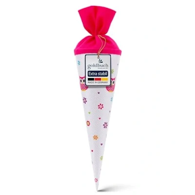 Afbeelding van Goldbuch Cornet Surprise meisje (schoolzak) 35 cm, roze/wit, uil 93043