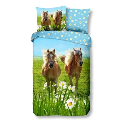 Afbeelding van Good Morning Horses dekbedovertrek Peuter (120x150 cm + 1 sloop) Multi