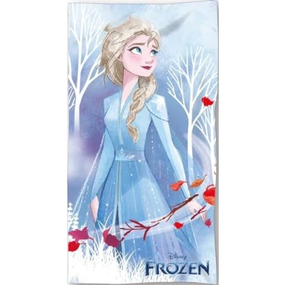 Afbeelding van Frozen strandlaken 140 x 70 cm. Disney Elsa handdoek blauw