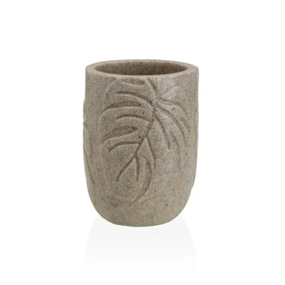 Afbeelding van Tandenborstelhouder Versa Palm Crème Hars 7 x 9 cm