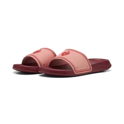 Afbeelding van Puma Popcat Idylle Badslippers, Dames, Maat: 38, Pink fruit peach frost dark crimson Kunststof/ textiel