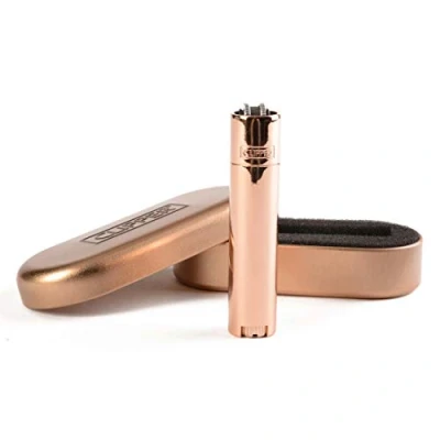 Afbeelding van [Limited Edition] Roségoud Metal Clipper aansteker met etui van Lizzy, roségoud, modern, Rozengoud., Modern