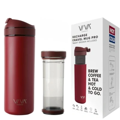 Afbeelding van Viva Recharge Drinkbeker met Filter 460 ml Roestvast Staal Rood