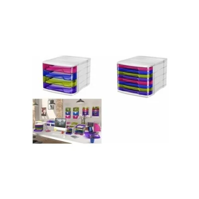 Image de cep module de classement happy, 4 tiroirs, multicolore noir
