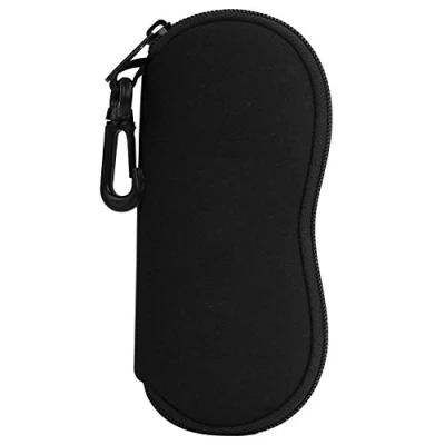 Afbeelding van MoKo Sunglasses Soft Case, [Ultra Lightweight] Neoprene Zippered Eyeglass Storage Case with Belt Clip for Eyewear, Frames, Carrying Pouch Makeup Bag Keys, Pencils, Cards Black