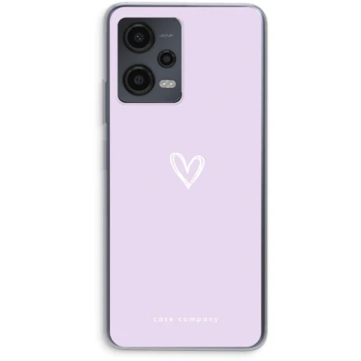 Afbeelding van Case Company® hoesje geschikt voor Xiaomi Redmi Note 12 Klein hartje paars Soft Cover Telefoonhoesje Bescherming aan alle Kanten en Schermrand
