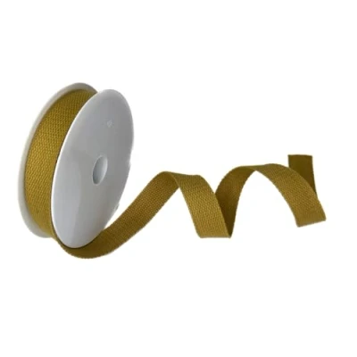 Afbeelding van Trimz 25 mm x 5 m antieke gouden katoenen riem