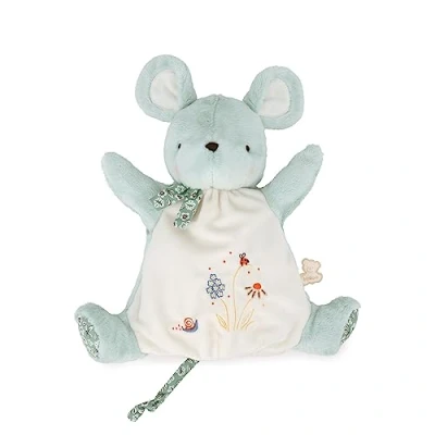 Afbeelding van KALOO Kleine liedjes knuffeldier muis groen baby pluche handpop 24 cm kruipspel vanaf de geboorte, K210003