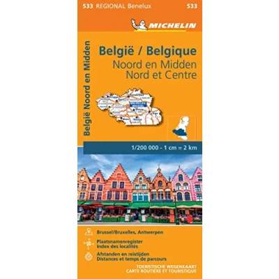 Afbeelding van Michelin 533 Noord En Midden België Wegenkaart Kleurloos Reisboeken &amp; Kaarten