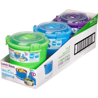 Afbeelding van Sistema Lunch Stack To Go Lunchbox 2 Delen Met Lepel/vork 990ml