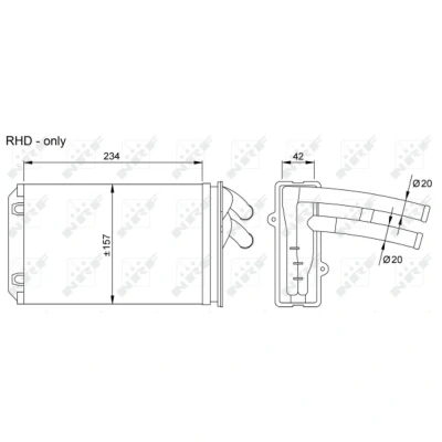 Afbeelding van NRF 58035 Warmtewisselaar AUDI: 80 B4 Saloon, Cabriolet B4, Avant