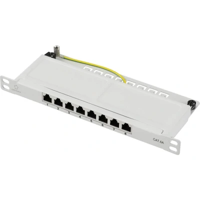 Afbeelding van Renkforce RF 4996630 8 poorten Patchpaneel 254 mm (10) CAT 6A 0.5 HE Grijs