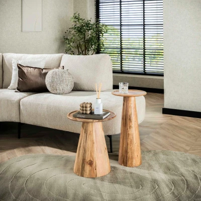 Afbeelding van Sarah bijzettafel set van 2 massief acacia naturel