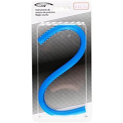 Afbeelding van Graphoplex Flexibele gebogen liniaal, 30 cm, blauw