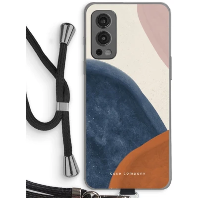 Afbeelding van Case Company® hoesje met Koord geschikt voor OnePlus Nord 2 5G Geo #1 Telefoonhoesje Zwart Bescherming aan alle Kanten en Over de Schermrand