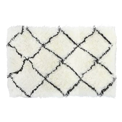 Afbeelding van Tapijt DKD Home Decor 120 x 180 5 cm Polyester Wit Ruiten