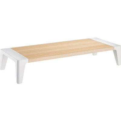 Afbeelding van ACROPAQ Monitor Verhoger 10 cm hoog, Eenvoudig Wit/Hout