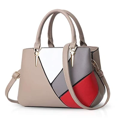 Afbeelding van NICOLE &amp; DORIS Handtassen Schouderriem Dames Handtas Kleurrijke Tas Trend PU Leer Schoudertas voor Stad Reizen Winkelen, Khaki (stad), Stijlvol