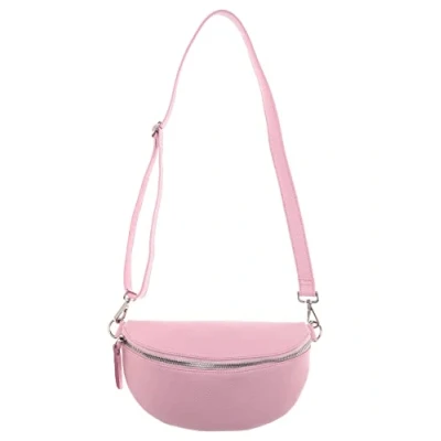 Afbeelding van Zwillingsherz heuptas met ritssluiting, 100% echt leer, hoogwaardige voor dames, klein en elegant, heuptas, schoudertas, Roze Varken, Stijlvol