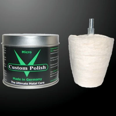 Afbeelding van CUSTOM POLISH Micro Polijstset voor aluminium velgen chroom 400 g + kegelvormige polijstpunt