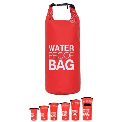 Afbeelding van DonDon waterdichte outdoor dry bag zak droge met riemen bescherming tegen water voor uw waardevolle spullen en voorwerpen rood 30 liter