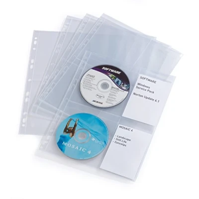 Afbeelding van Durable 523819 CD /DVD cover Eco met universele perforaties voor 4 cd&#039;s/dvd&#039;s, zakken 10 hoezen