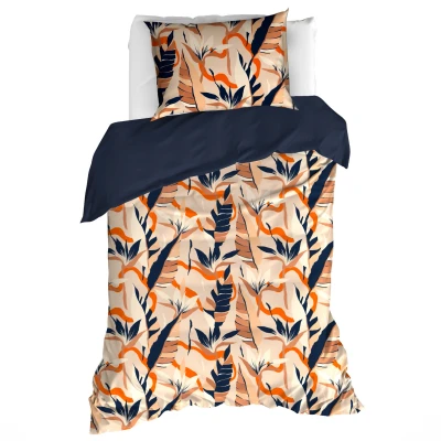 Afbeelding van De Witte Lietaer Dekbedovertrek Jungle Cat Dress Blues Eenpersoons 140 x 200/220 cm Katoen Satijn