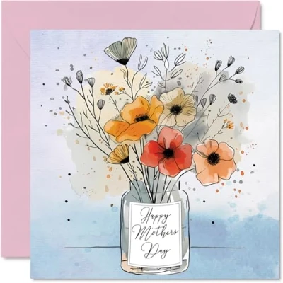 Afbeelding van Oprechte Moederdagkaarten voor mama Mooie bloemen Moederdagkaart moeder van dochter en zoon, 145 mm x mm, seizoensgebonden wenskaarten mama,