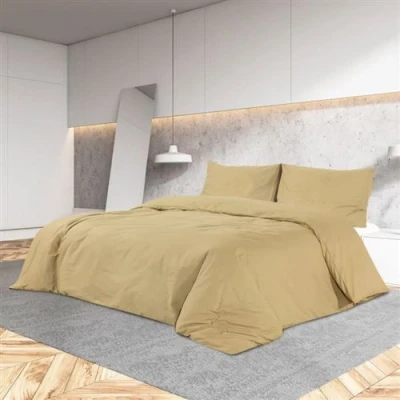 Afbeelding van vidaXL Dekbedovertrekset lichtgewicht 260x240 cm microvezel taupe