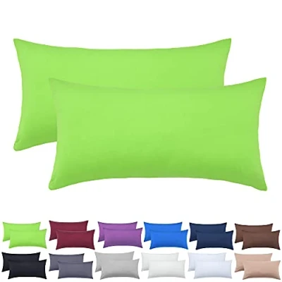 Afbeelding van NatureMark Jersey kussensloop set van 2 Oeko Tex gecertificeerd katoen appelgroen 40 x 80 cm