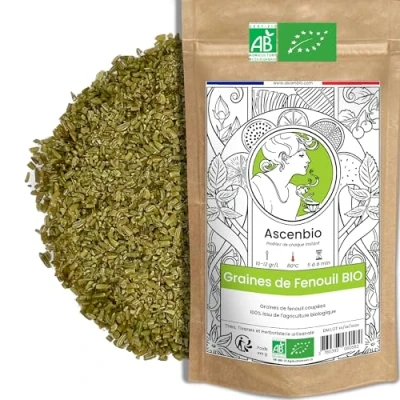 Image de Ascenbio ✿ Graines de fenouil BIO Tisane digestion, allaitement bébé et lactation 180g vrac Préparé conditionné en France Emballage biodégradable