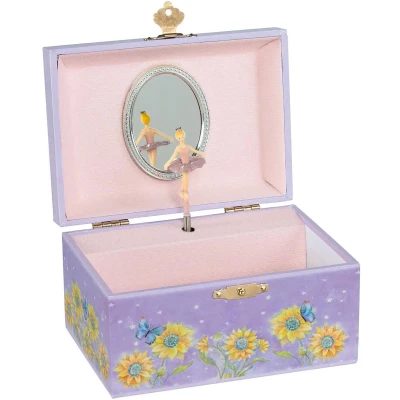 Afbeelding van Goki Muziekdoos Ballerina Bloemen Paars
